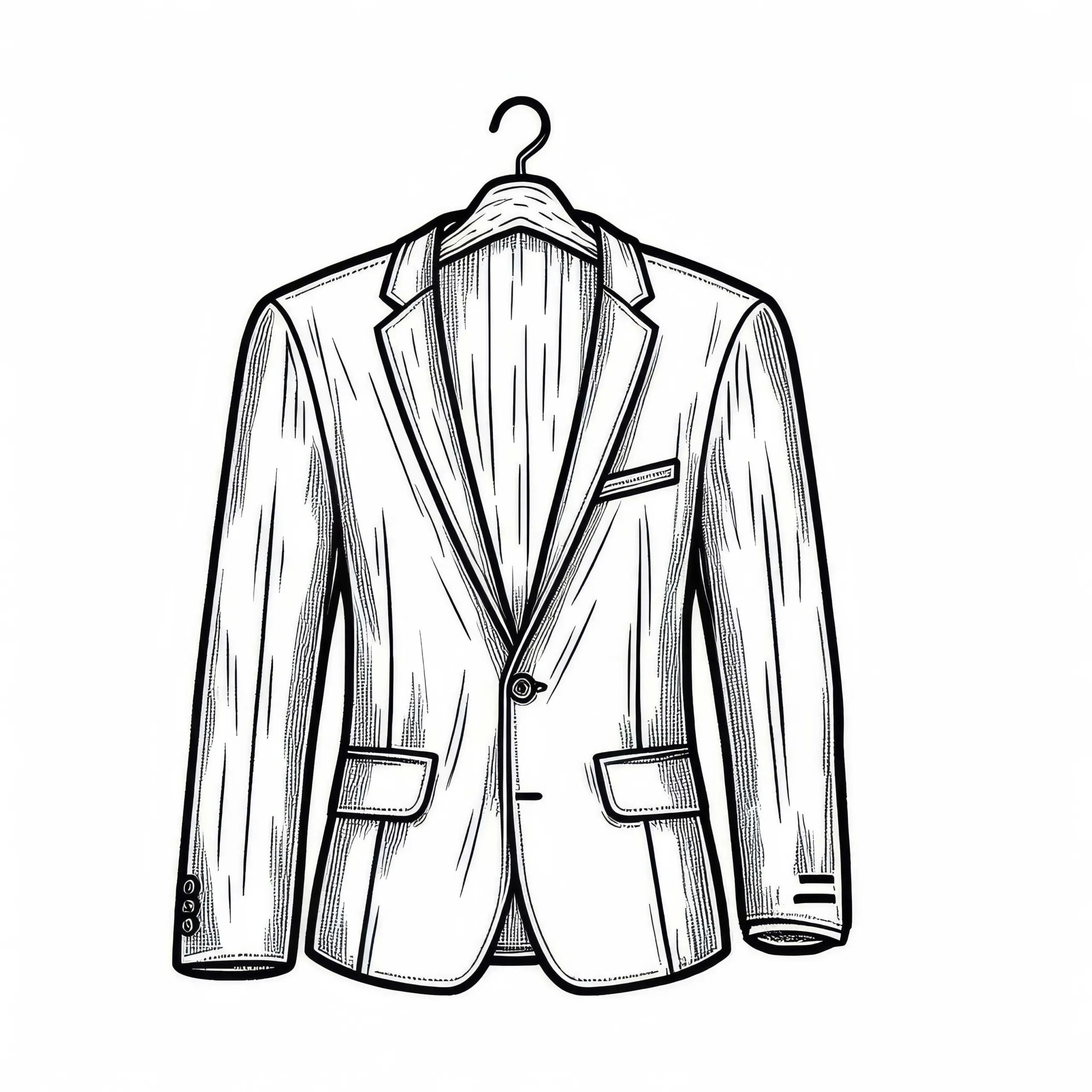 Blazer Malvorlage Kleidung Gratis (Ausmalbild)