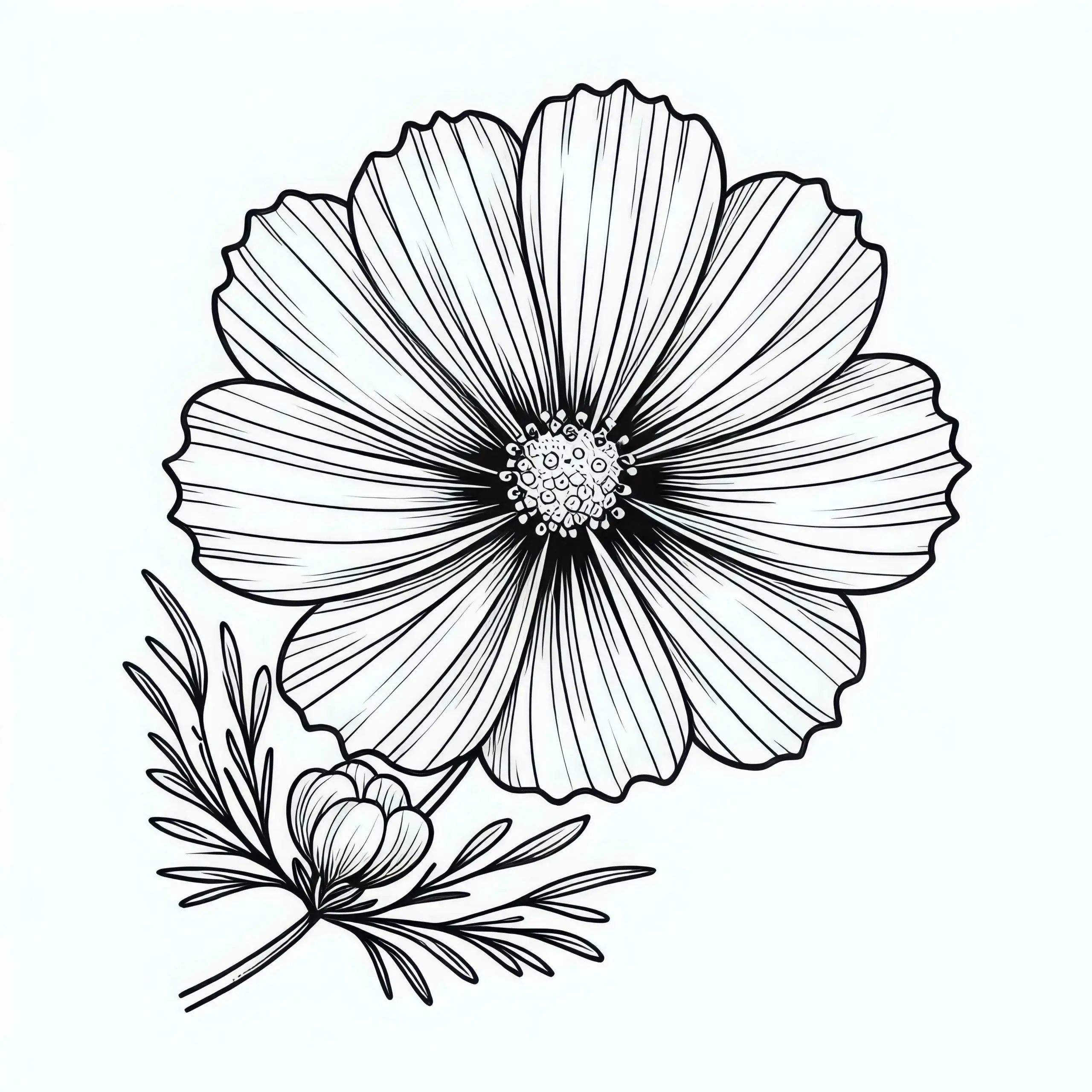 Blüte der Blume – Schmuckkörbchen Malvorlage Gratis (Ausmalbild)