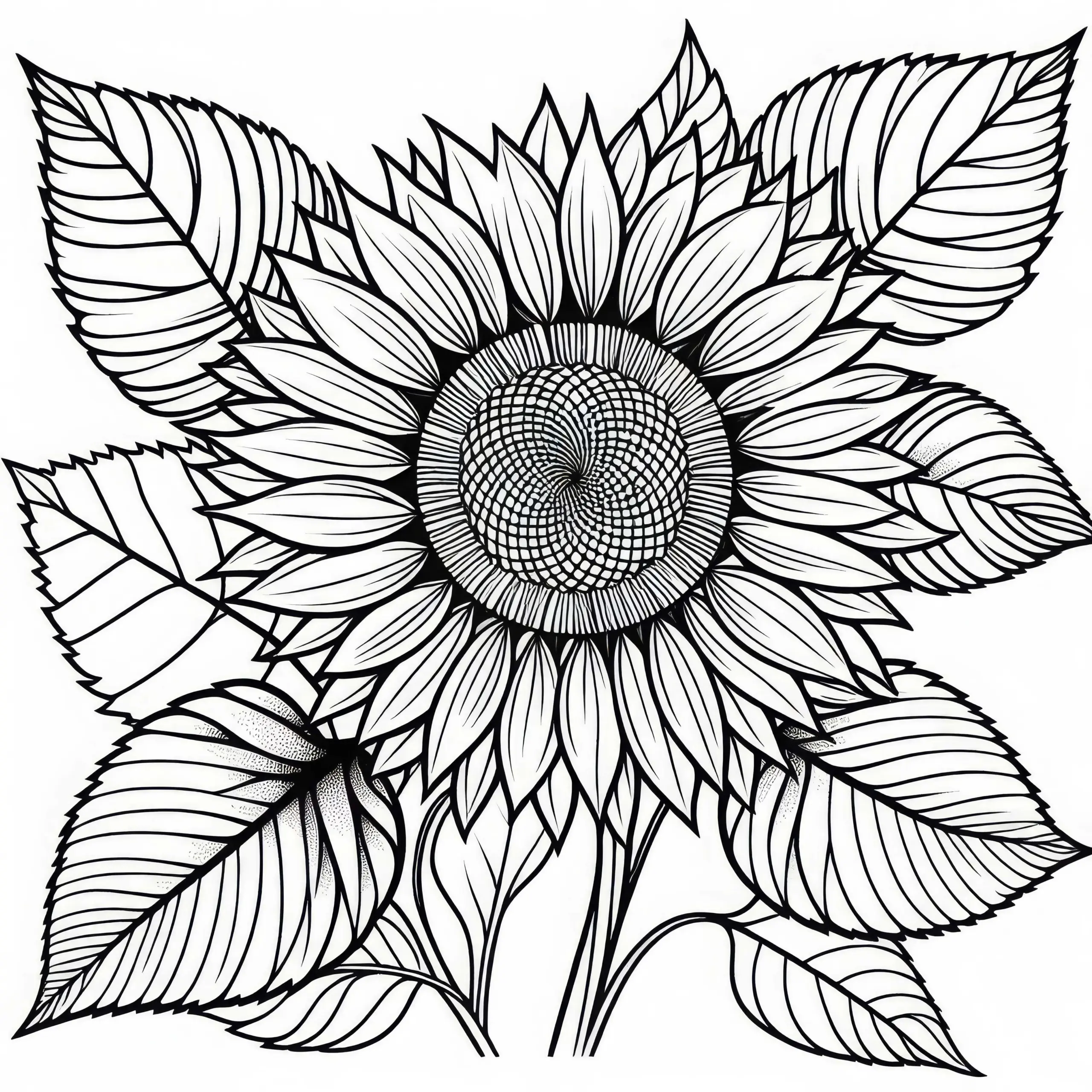 Blüte der Blume Sonnenhut Malvorlage Kostenlos (Ausmalbild)