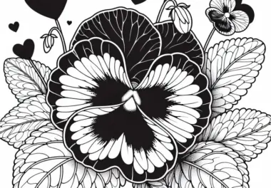Blüte der Blume Stiefmütterchen – Ausmalbild Kostenlos