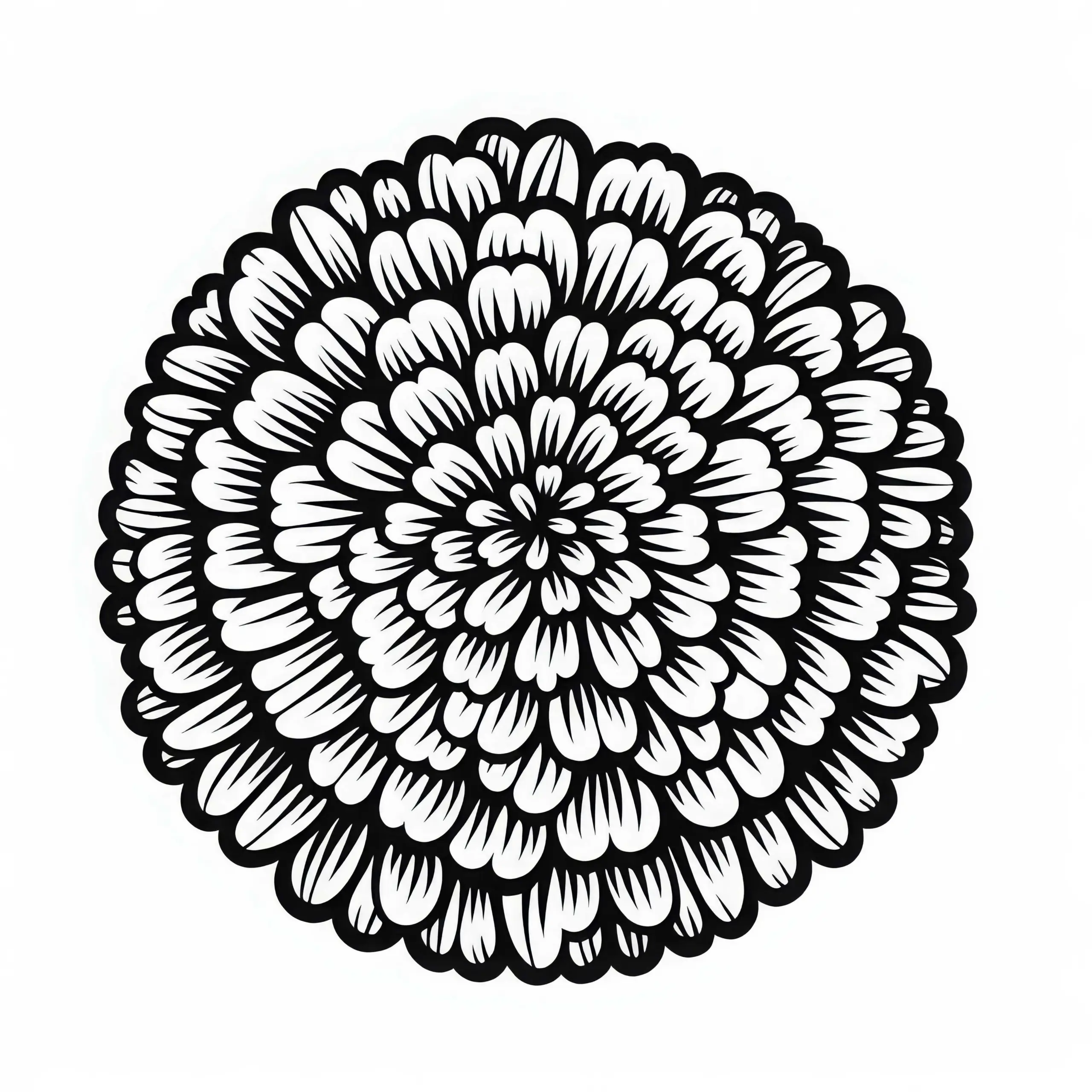 Blüte der Blume Tagetes Malvorlage Kostenlos (Ausmalbild)