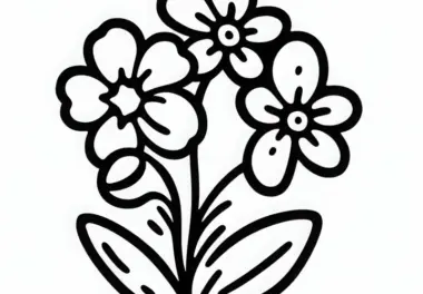 Blüte der Blume Vergissmeinnicht Ausmalbild Gratis