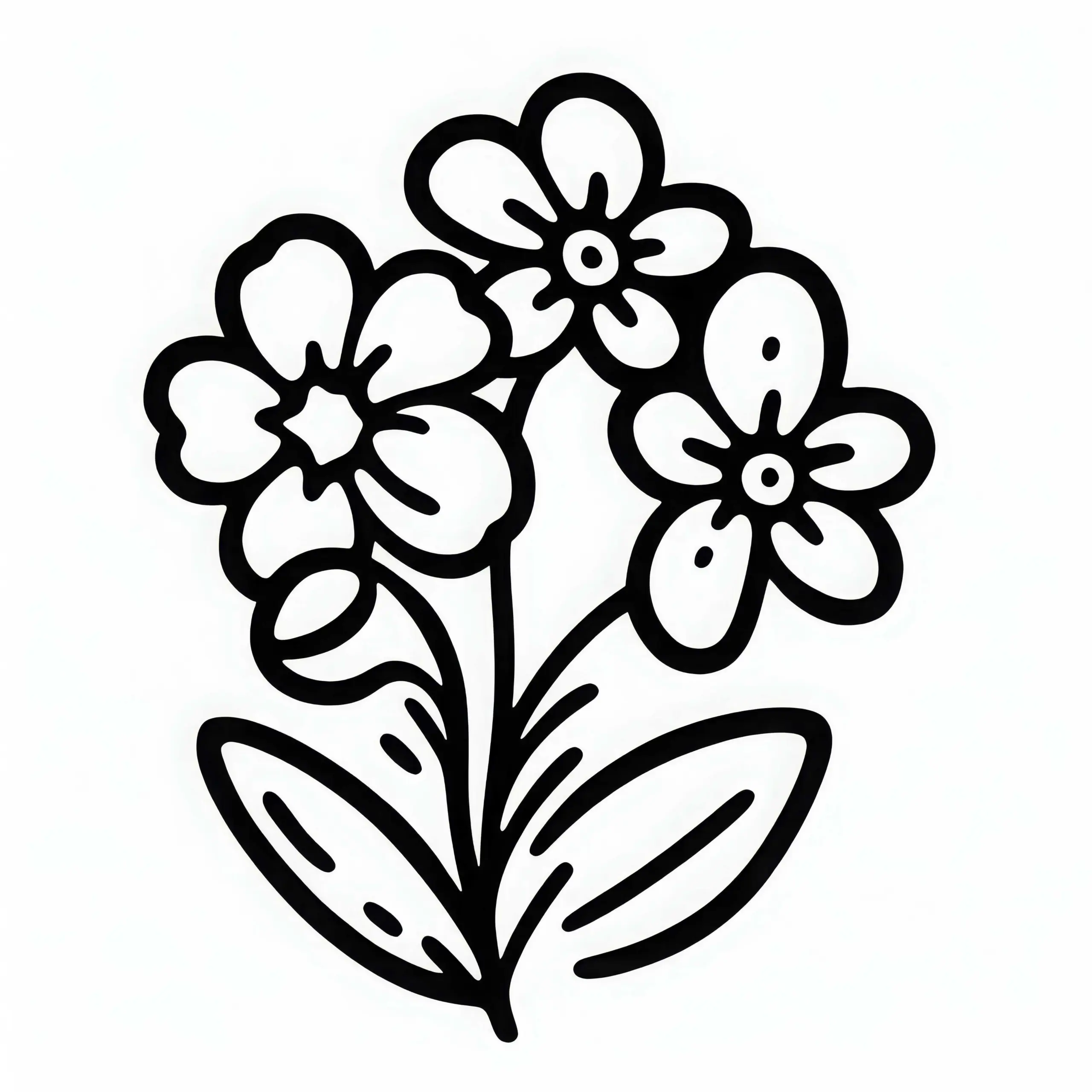 Blüte der Blume Vergissmeinnicht Ausmalbild Gratis