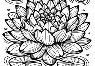 Blüte der Seerose – Ausmalbild kostenlos