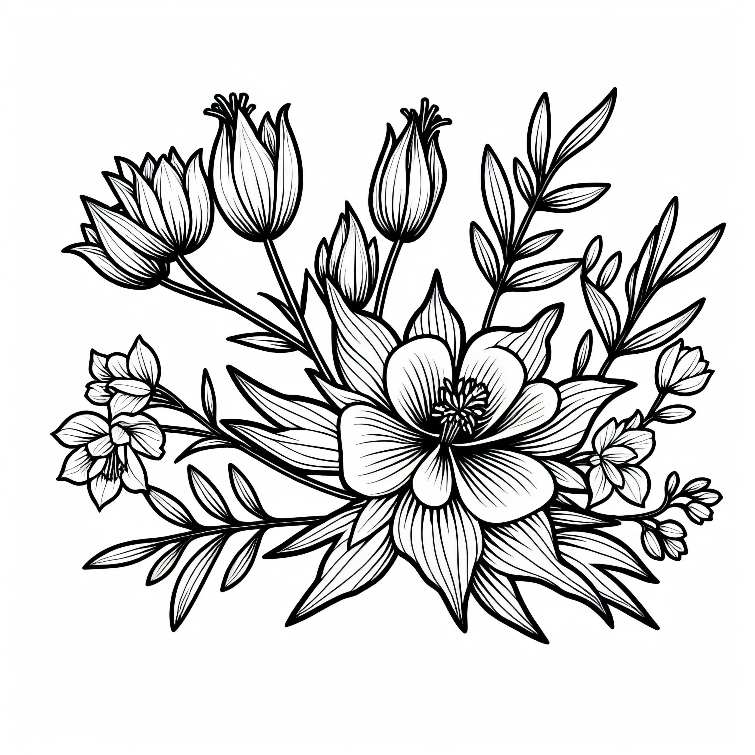 Blume Akelei Malvorlage Kostenlos (Ausmalbild)