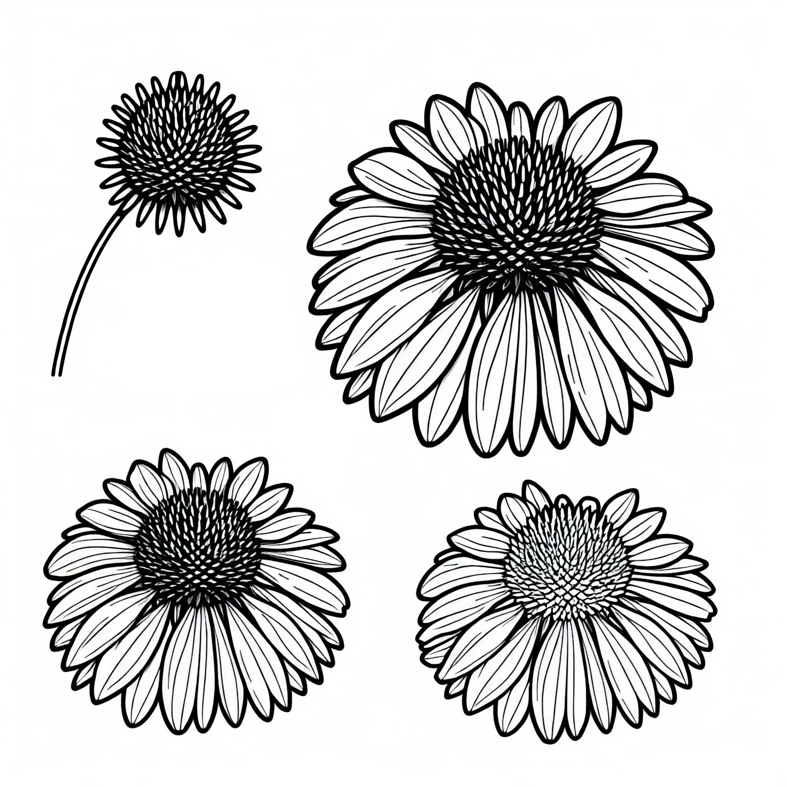 Ausmalbild einer Blume: Sonnenhut Malvorlage kostenlos herunterladen