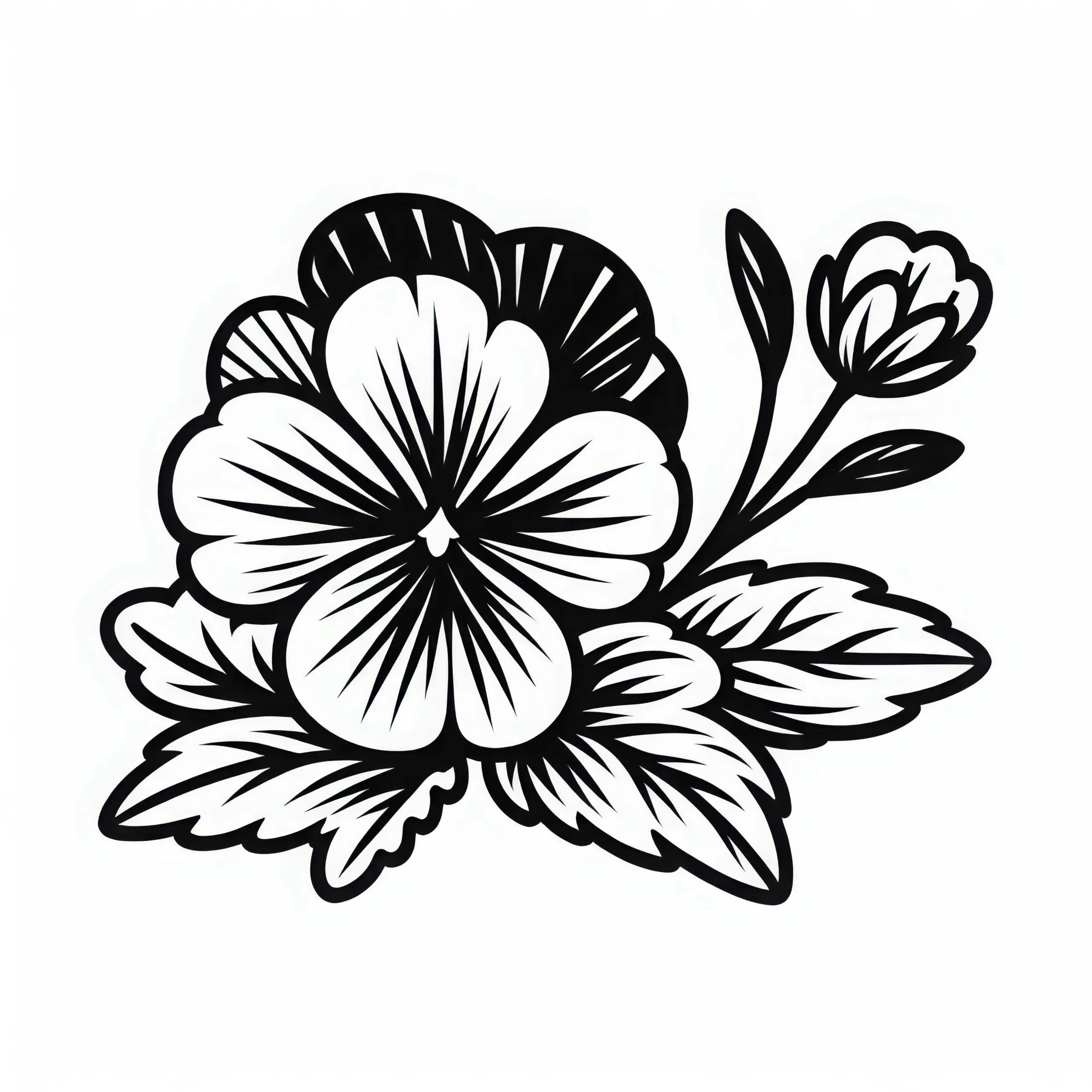 Ausmalbild Stiefmütterchen – Kostenloses Motiv zum Download