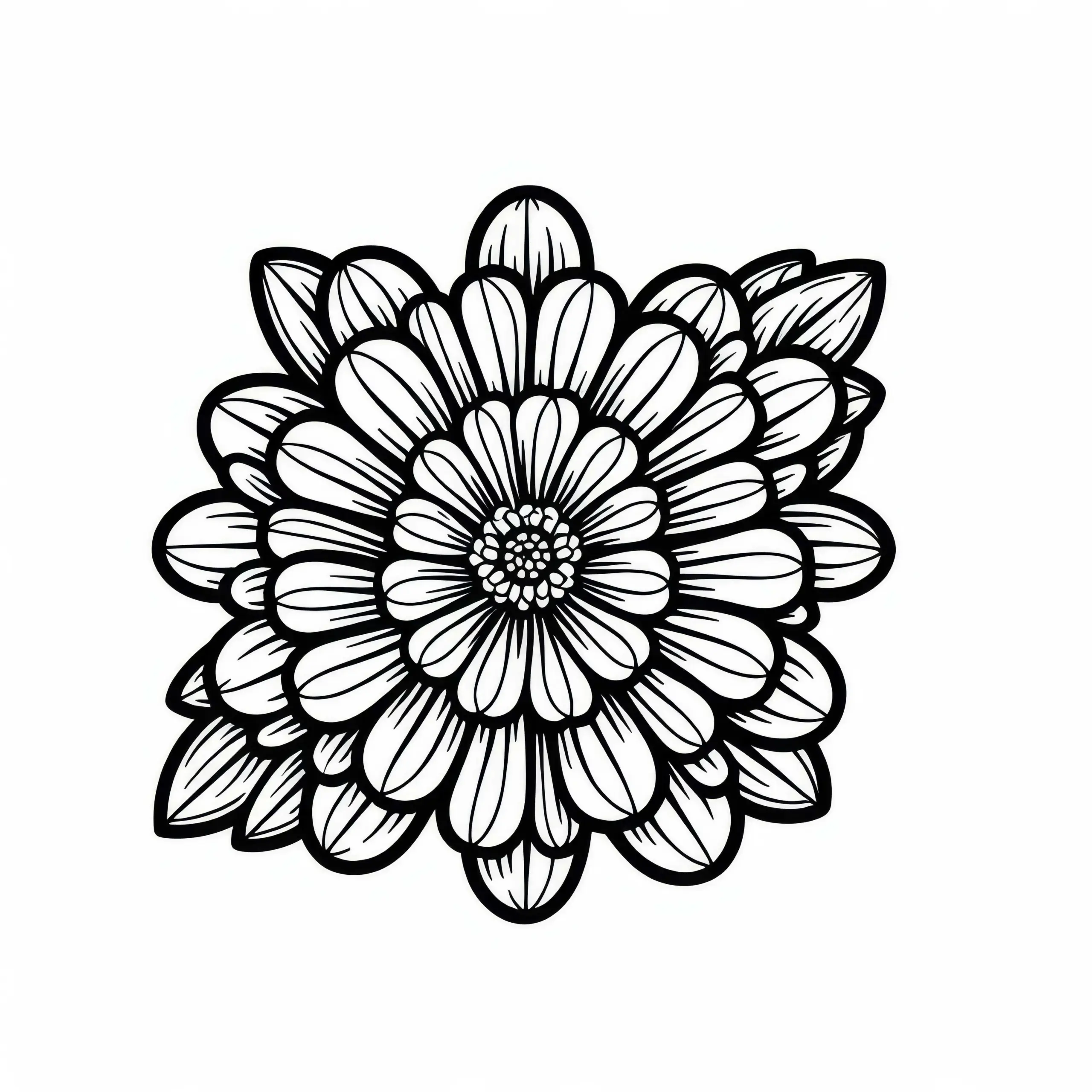 Zinnien Ausmalbild Kostenlos Zum Download