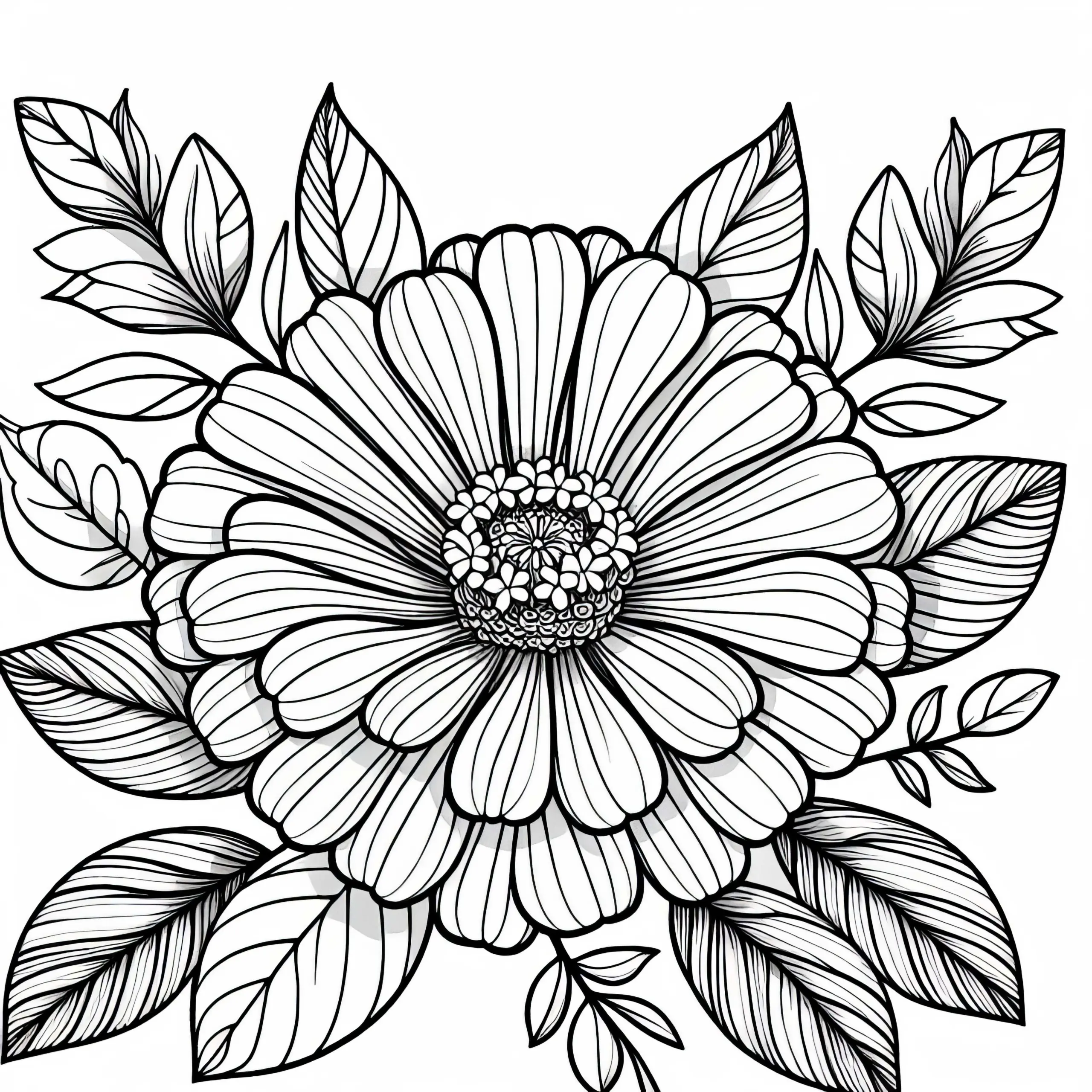 Blume Zinnie Malvorlage Gratis – Ausmalbild für Kreative