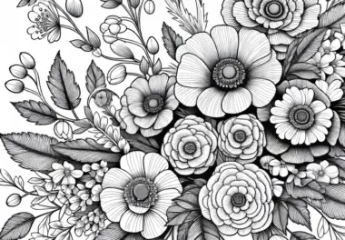 Blumen Malvorlage für Erwachsene kostenlos