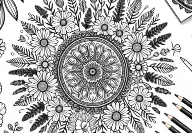 Blumen-Mandala-Malvorlage für den Sommer – Kostenlos Downloaden