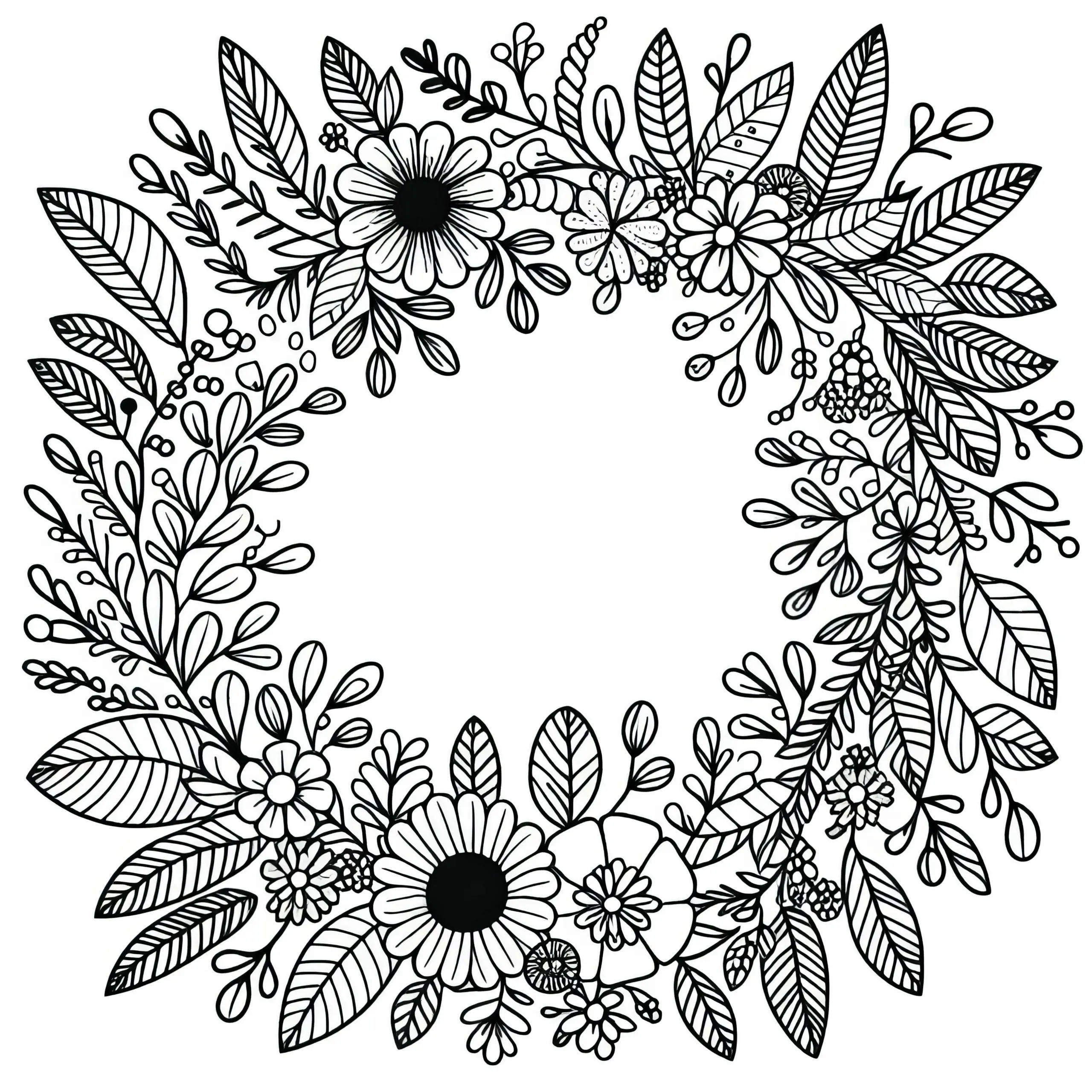 Blumenkranz Ausmalbild Kostenlos Herunterladen