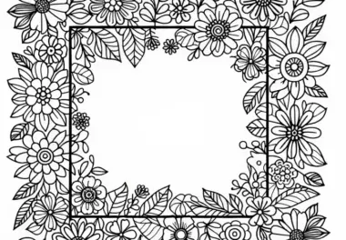 Blumenrahmen Ausmalbild Kostenlos