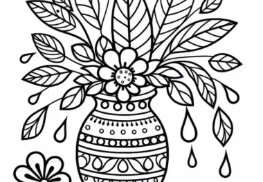 Blumenvase Malvorlage Kostenlos – Ausmalbild Für Kreative