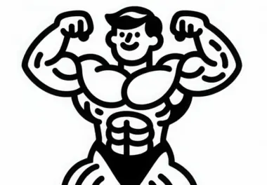 Bodybuilder zeigt seine Muskeln – Malvorlage einfach gratis