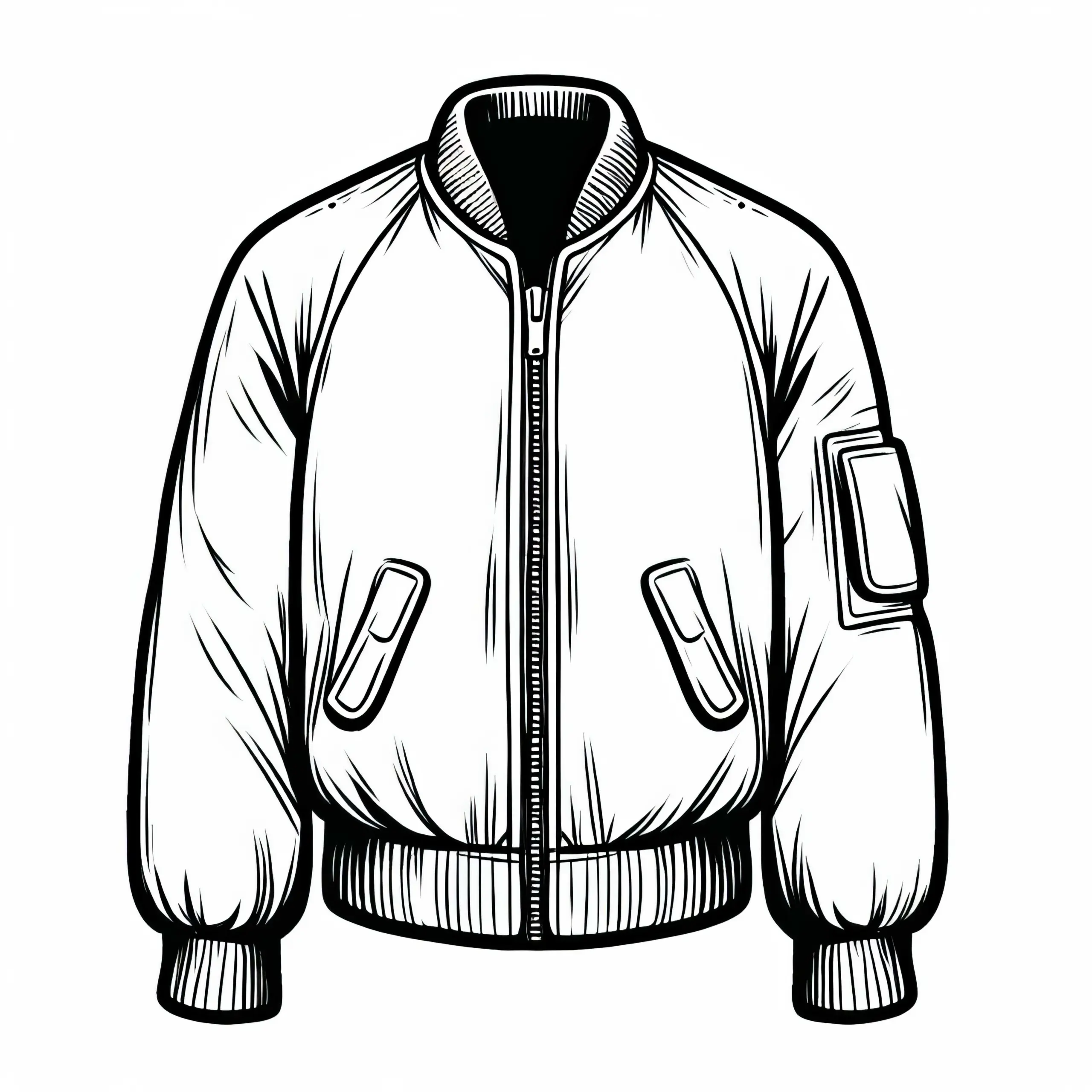 Bomberjacke Ausmalbild für Kleidung Kostenlos Herunterladen