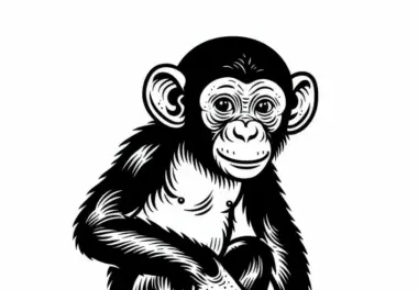 Kostenloses Ausmalbild eines Bonobos – Aquarellier Spaß für alle!