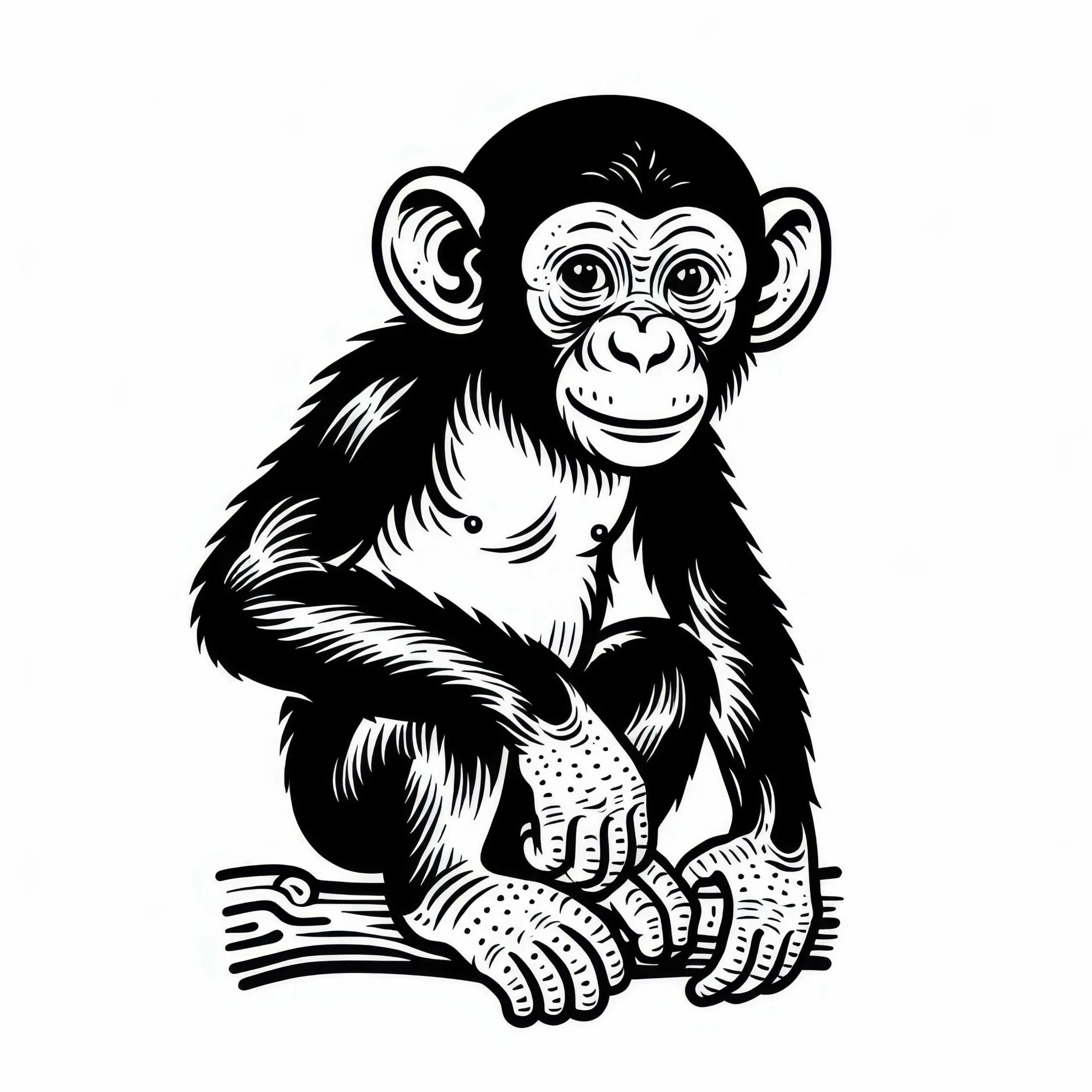 Kostenloses Ausmalbild eines Bonobos – Aquarellier Spaß für alle!