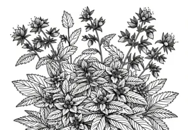 Ausmalbild von Borretsch mit Kräutern kostenlos herunterladen