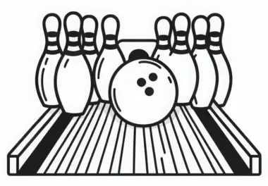Bowling Bahn Ausmalbild Kostenlos zum Download