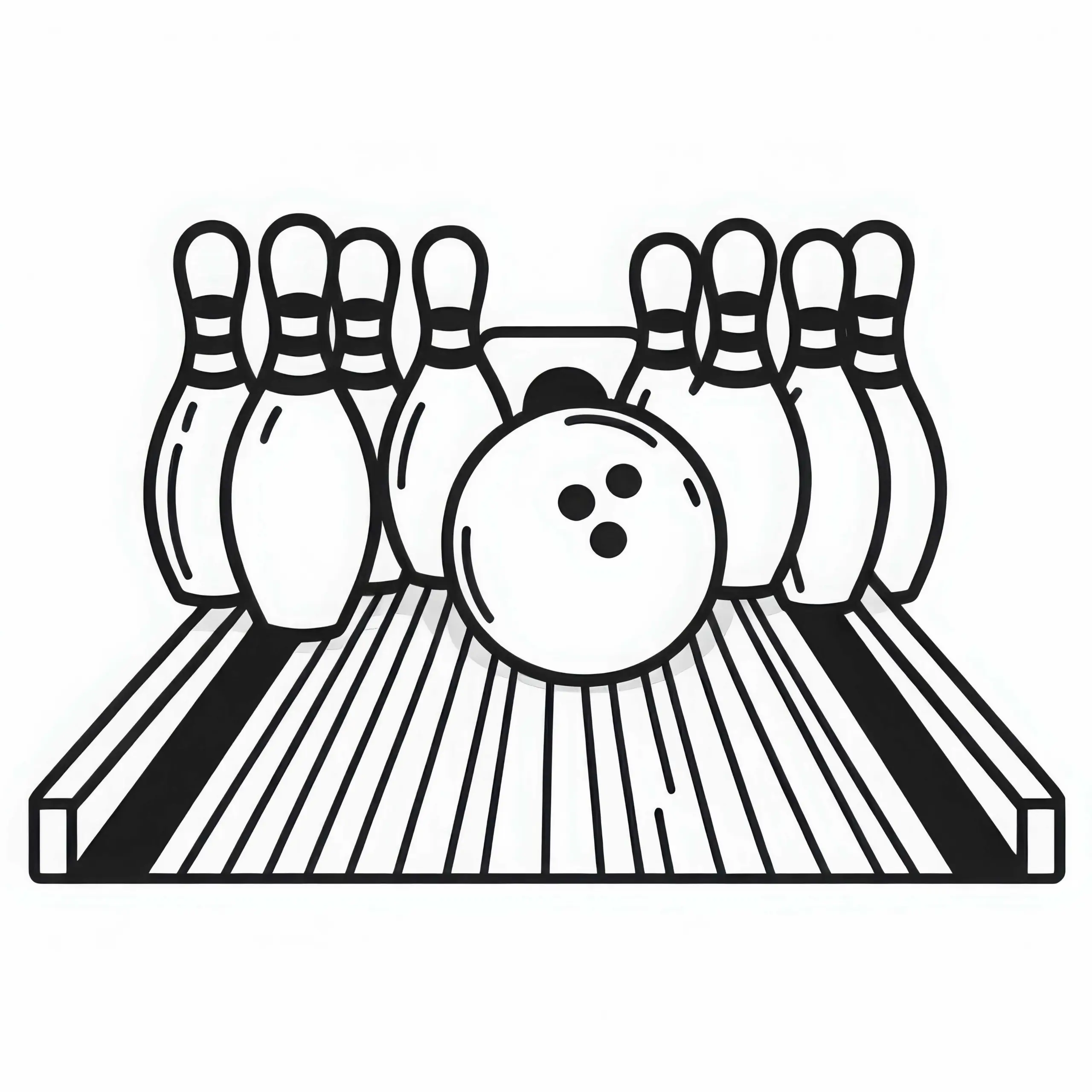 Bowling Bahn Ausmalbild Kostenlos zum Download