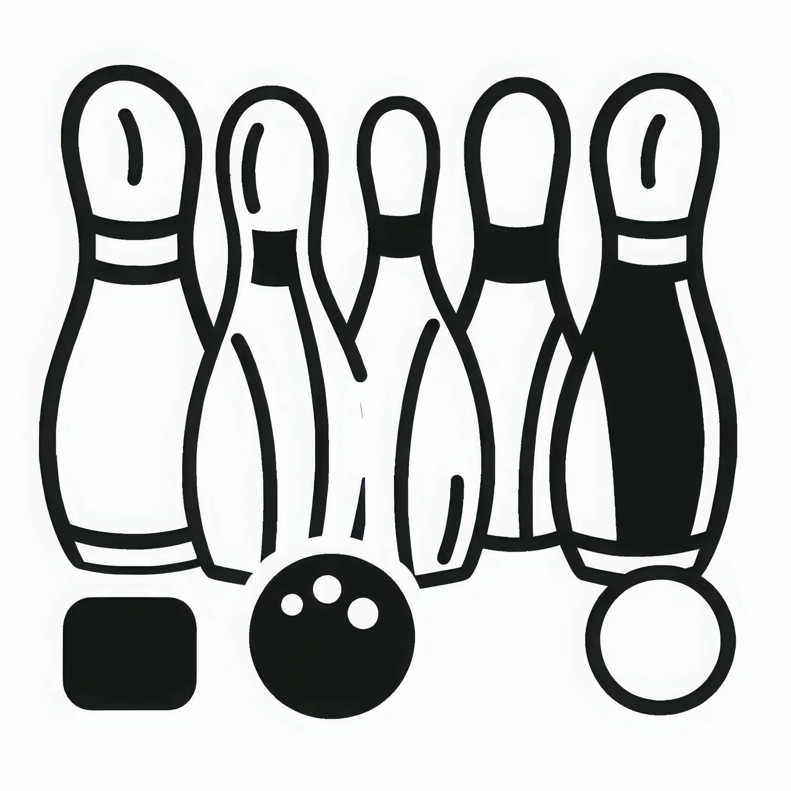 Bowlingpins Malvorlage kostenlos zum Download (Ausmalbild)