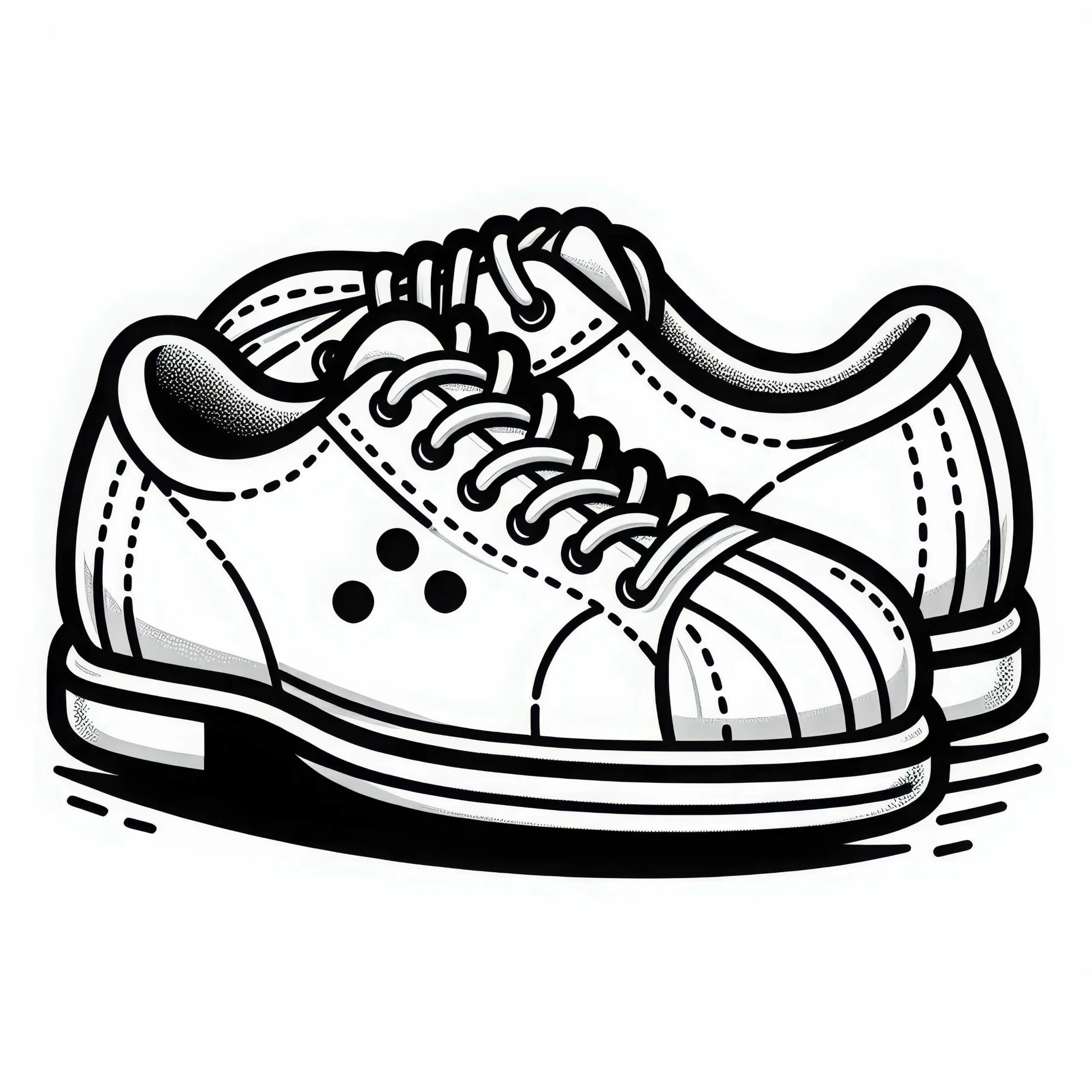 Bowling Schuhe Malvorlage gratis zum Herunterladen (Ausmalbild)