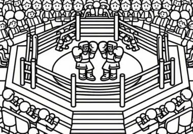 Boxarena Malvorlage – Gratis Ausmalbild zum Download