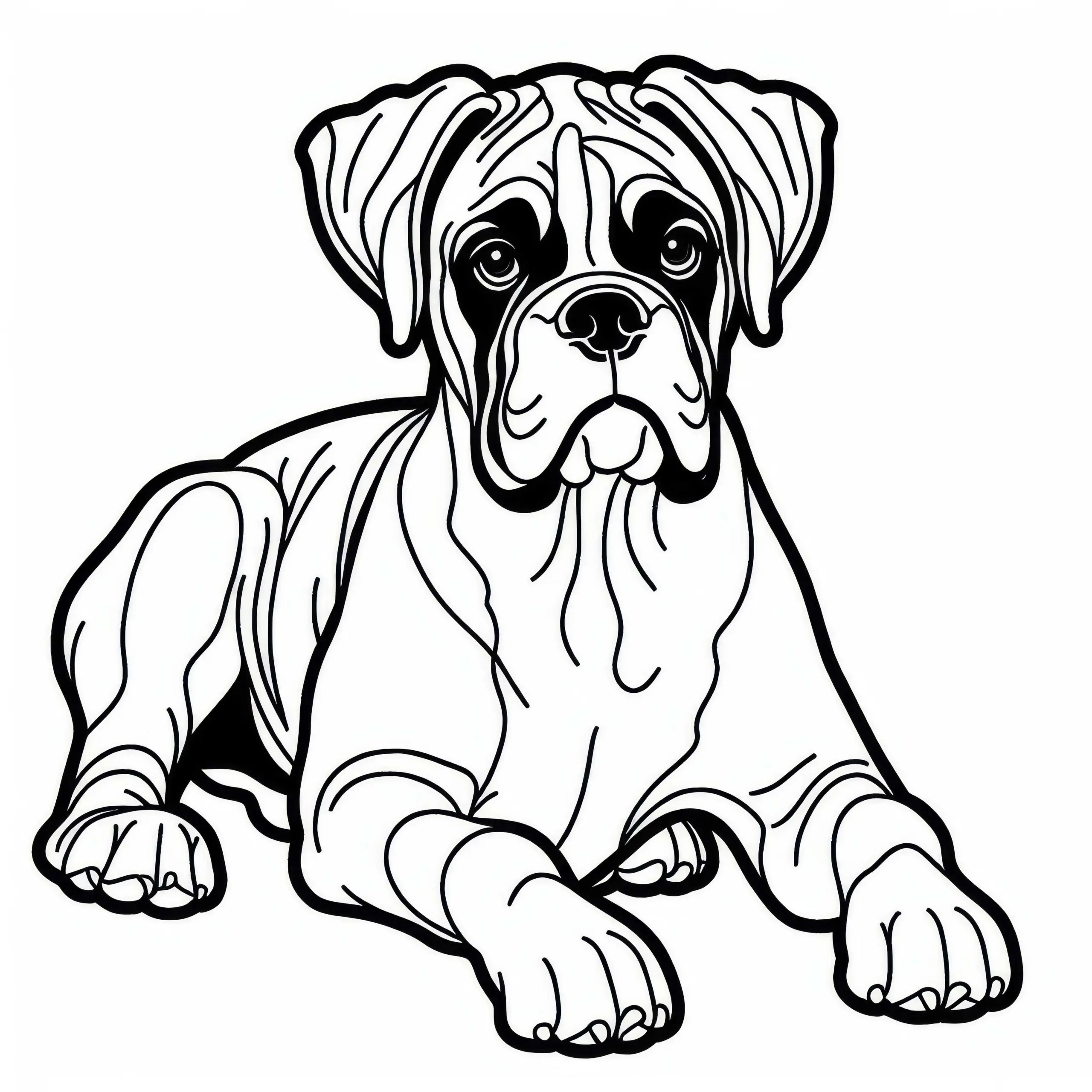 Boxer Ausmalbild Hund Gratis Herunterladen