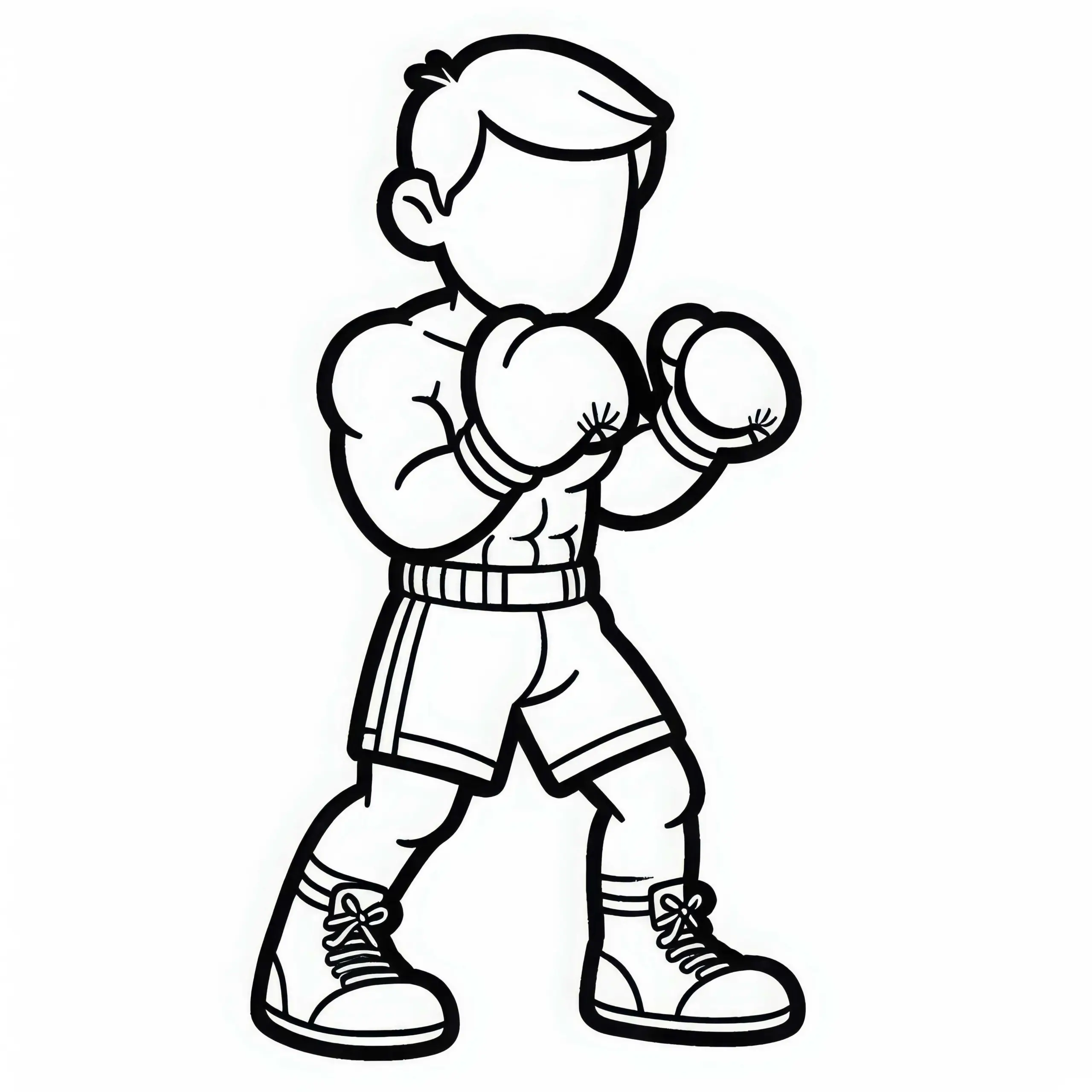 Boxer Malvorlage einfach kostenlos herunterladen und online ausmalen (Ausmalbild)