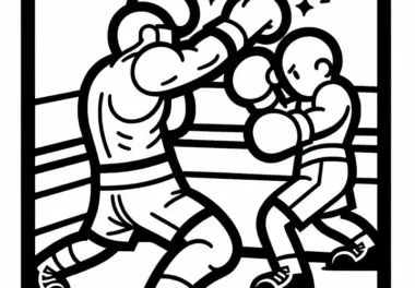 Boxer weicht Schlag aus – Malvorlage einfach kostenlos