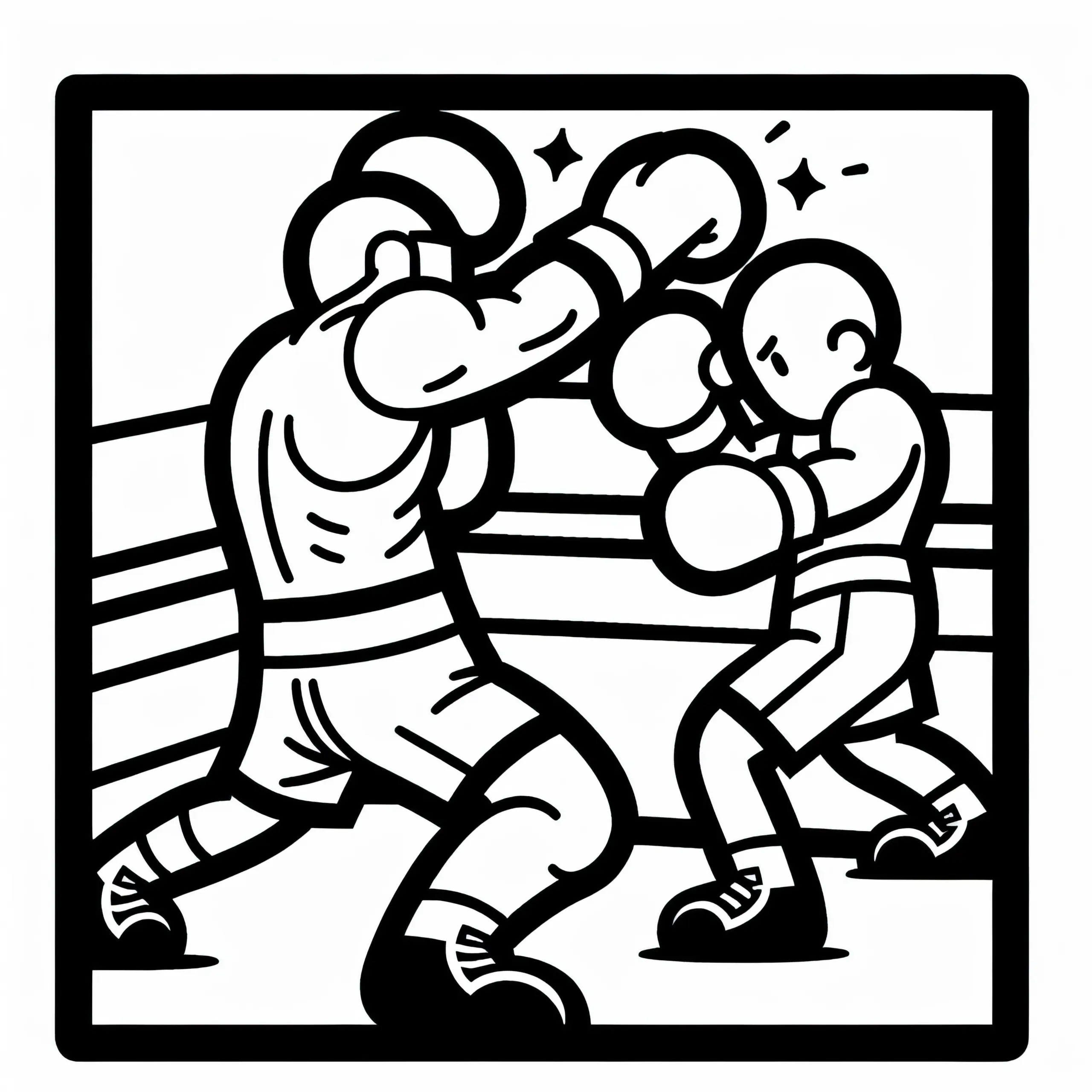 Boxer weicht Schlag aus – Malvorlage einfach kostenlos (Ausmalbild)
