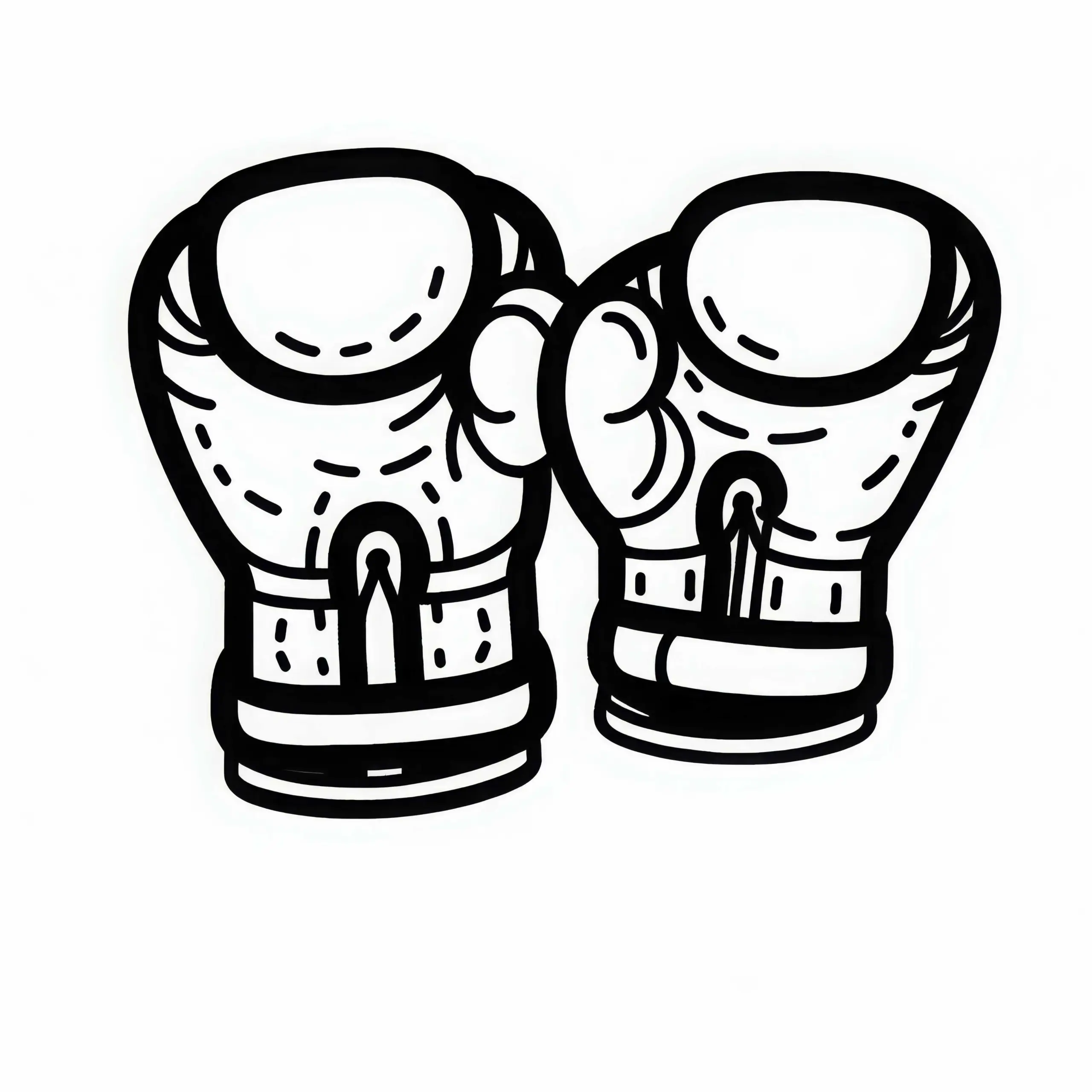 Boxhandschuhe Malvorlage einfach kostenlos (Ausmalbild)