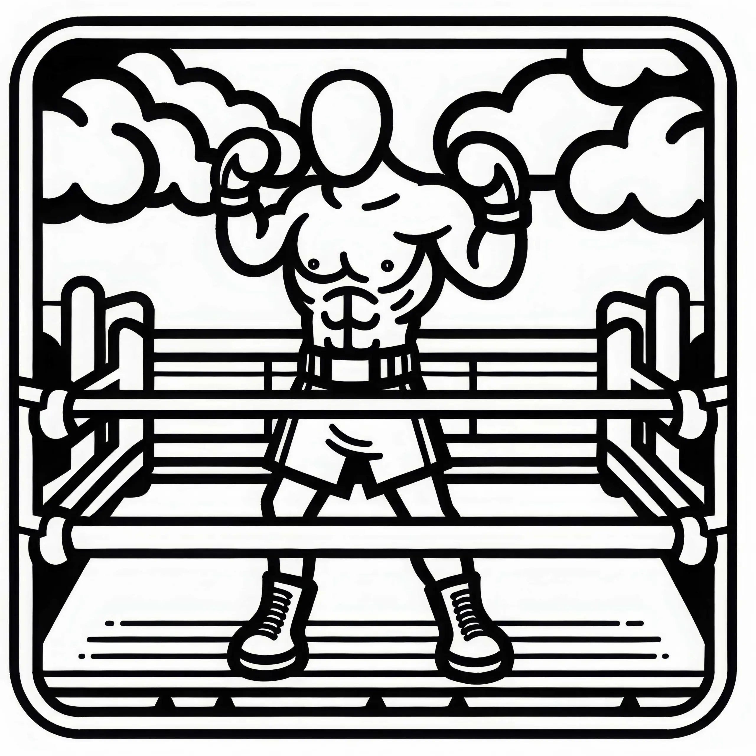 Boxring Ausmalbild kostenlos herunterladen
