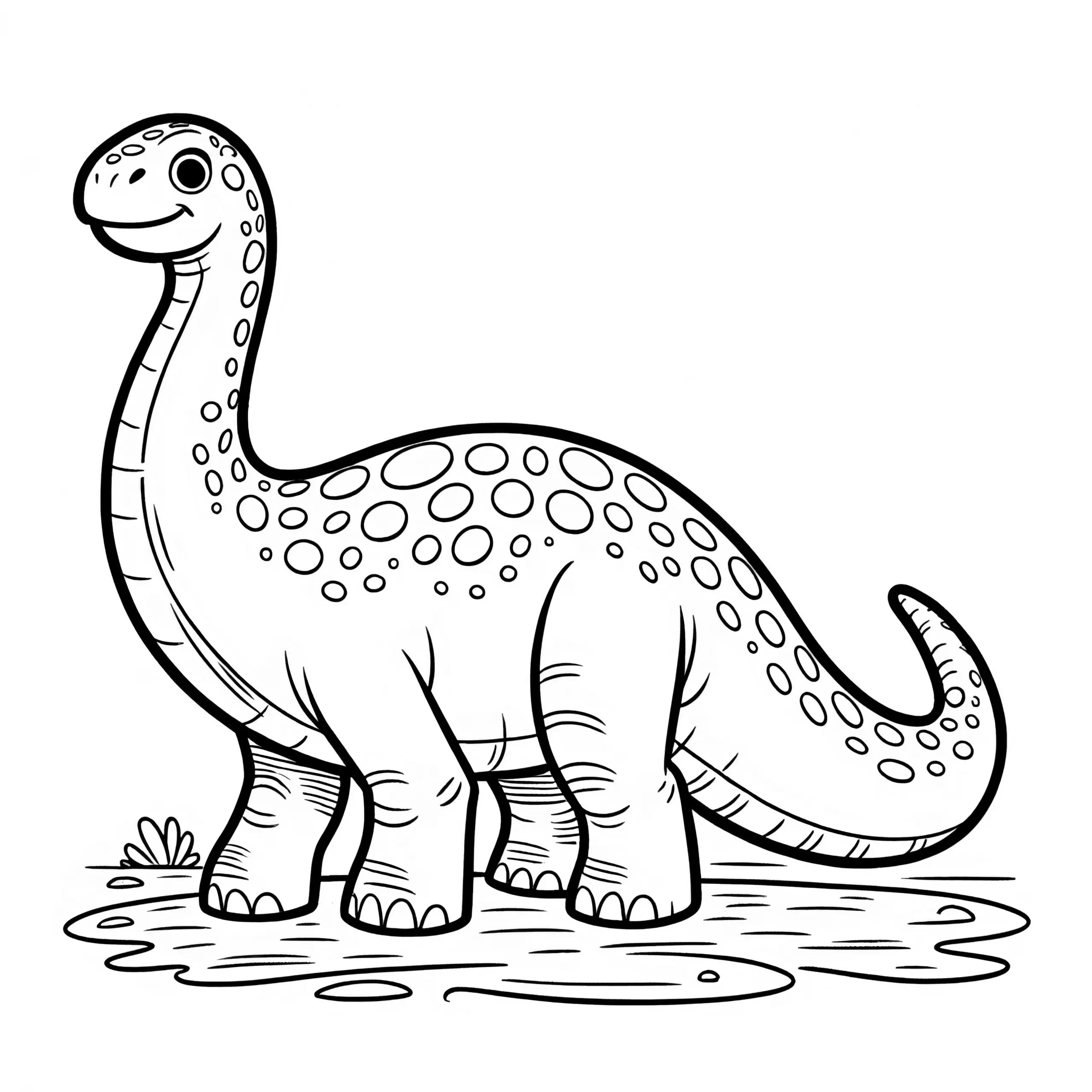 Langhals-Dinosaurier ausmalen (Ausmalbild)