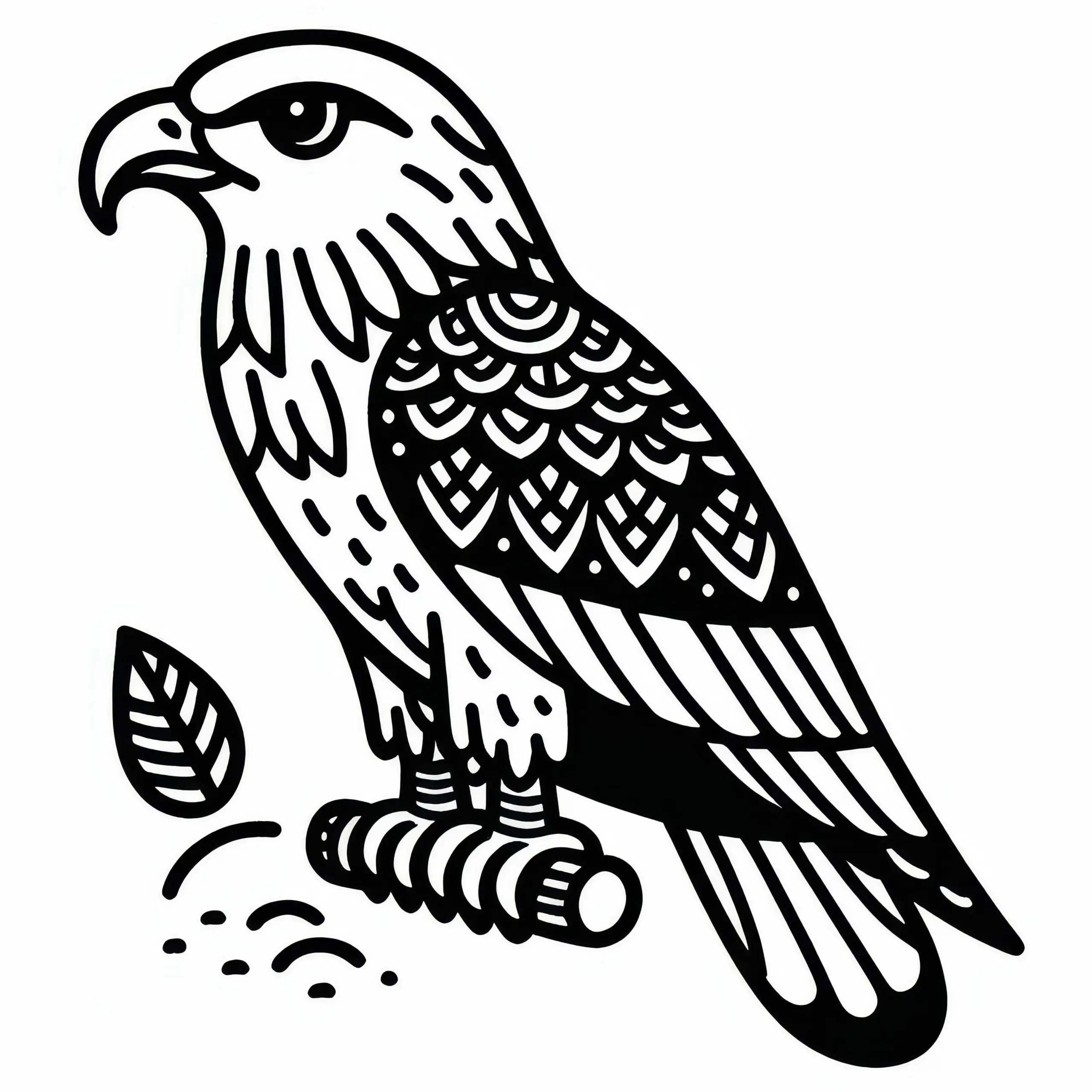 Brahminenweih: Brahminy Kite Vogel in Asien – Ausmalvorlage Kostenlos (Ausmalbild)