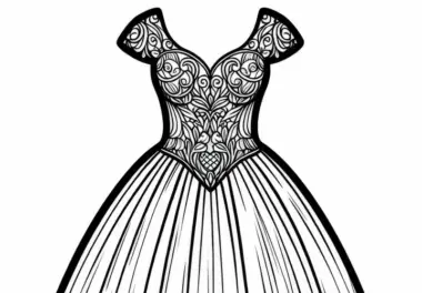 Brautkleid Ausmalbild Kostenloses Ausmalen von Kleidung