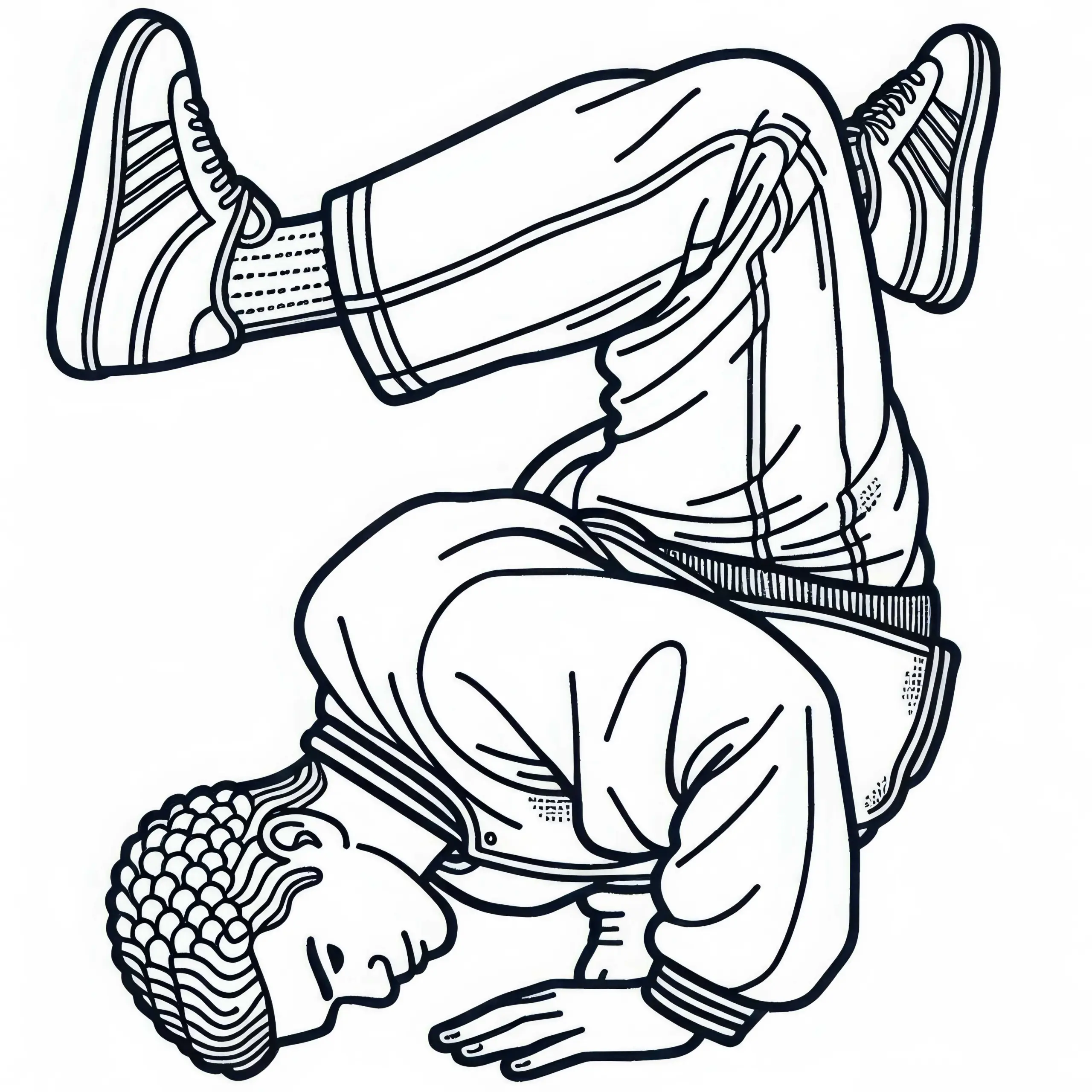 Breakdancer macht Freeze Malvorlage kostenlos (Ausmalbild)
