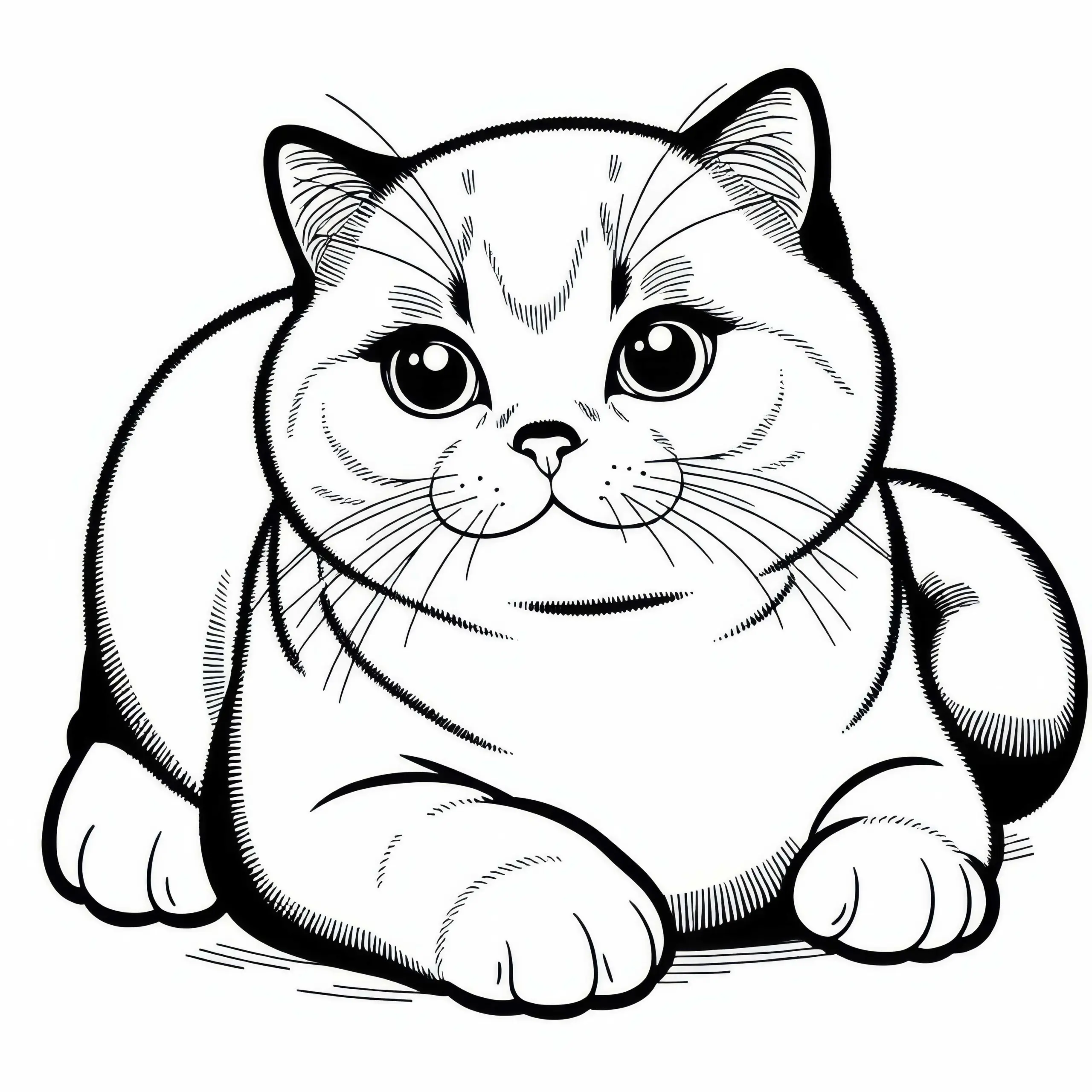 Britisch Kurzhaar Malvorlage Katze Kostenlos (Ausmalbild)