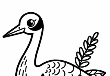 Brolgakranich – Brolga – Vogel – Australien – Ozeanien – Malvorlage – Kostenlos