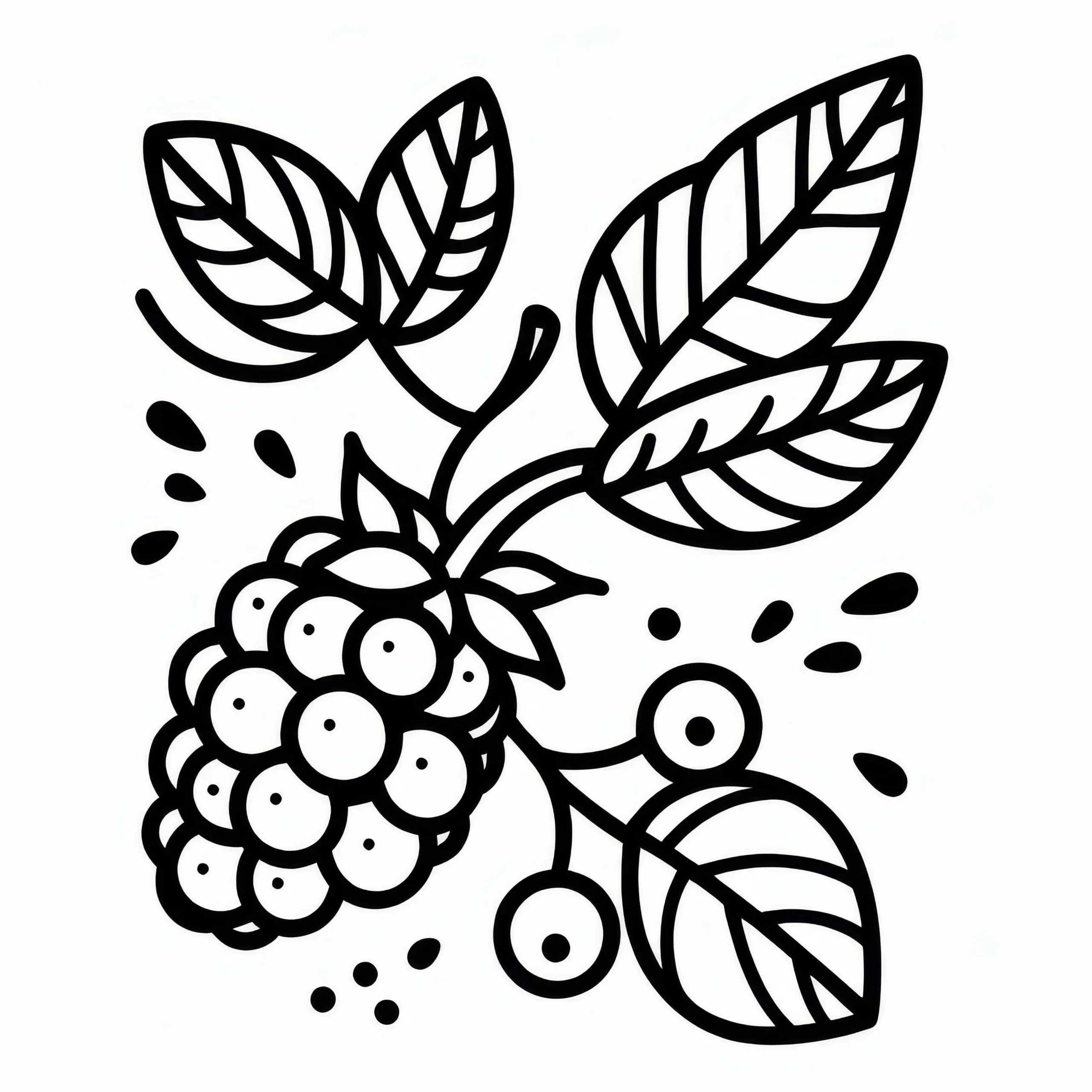 Brombeere Malvorlage Einfach Gratis (Ausmalbild)