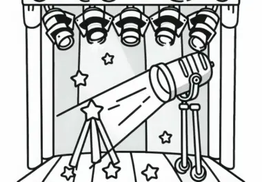 Bühnen-Scheinwerfer Ausmalbild Kostenlos