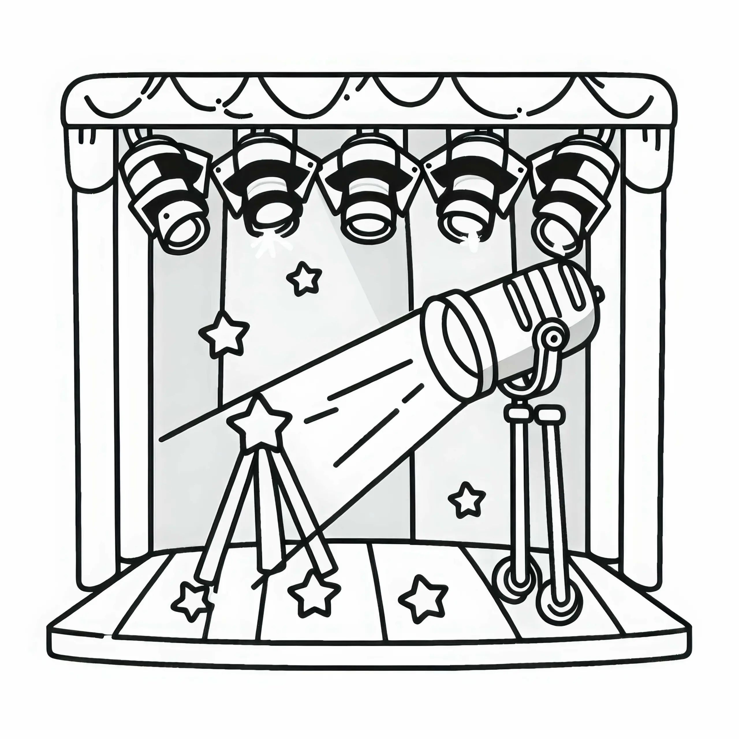 Bühnen-Scheinwerfer Ausmalbild Kostenlos