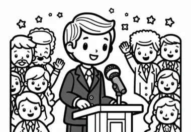 Bürgermeister hält Rede auf Veranstaltung – Malvorlage kostenlos
