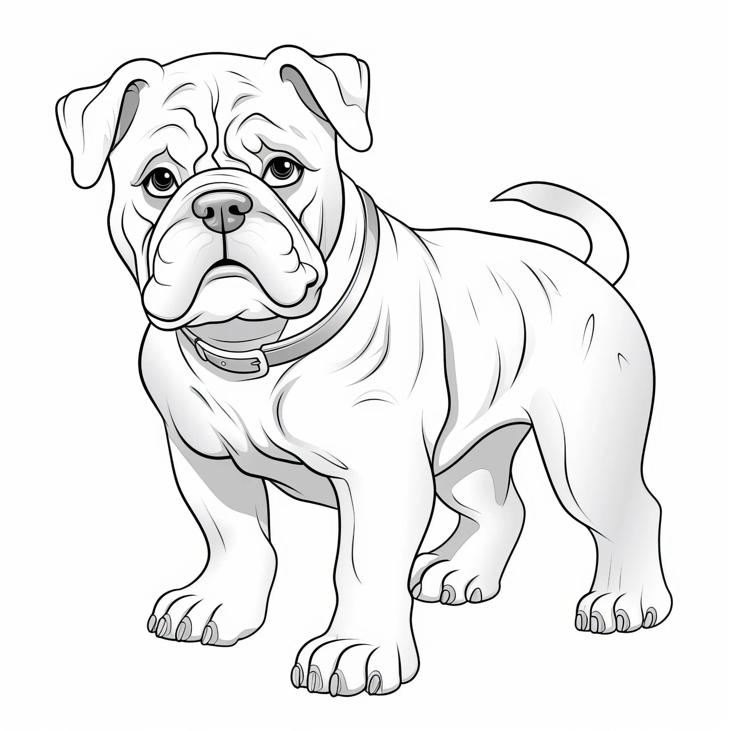 Bulldogge-Malvorlage: Gratis herunterladen und ausmalen (Ausmalbild)