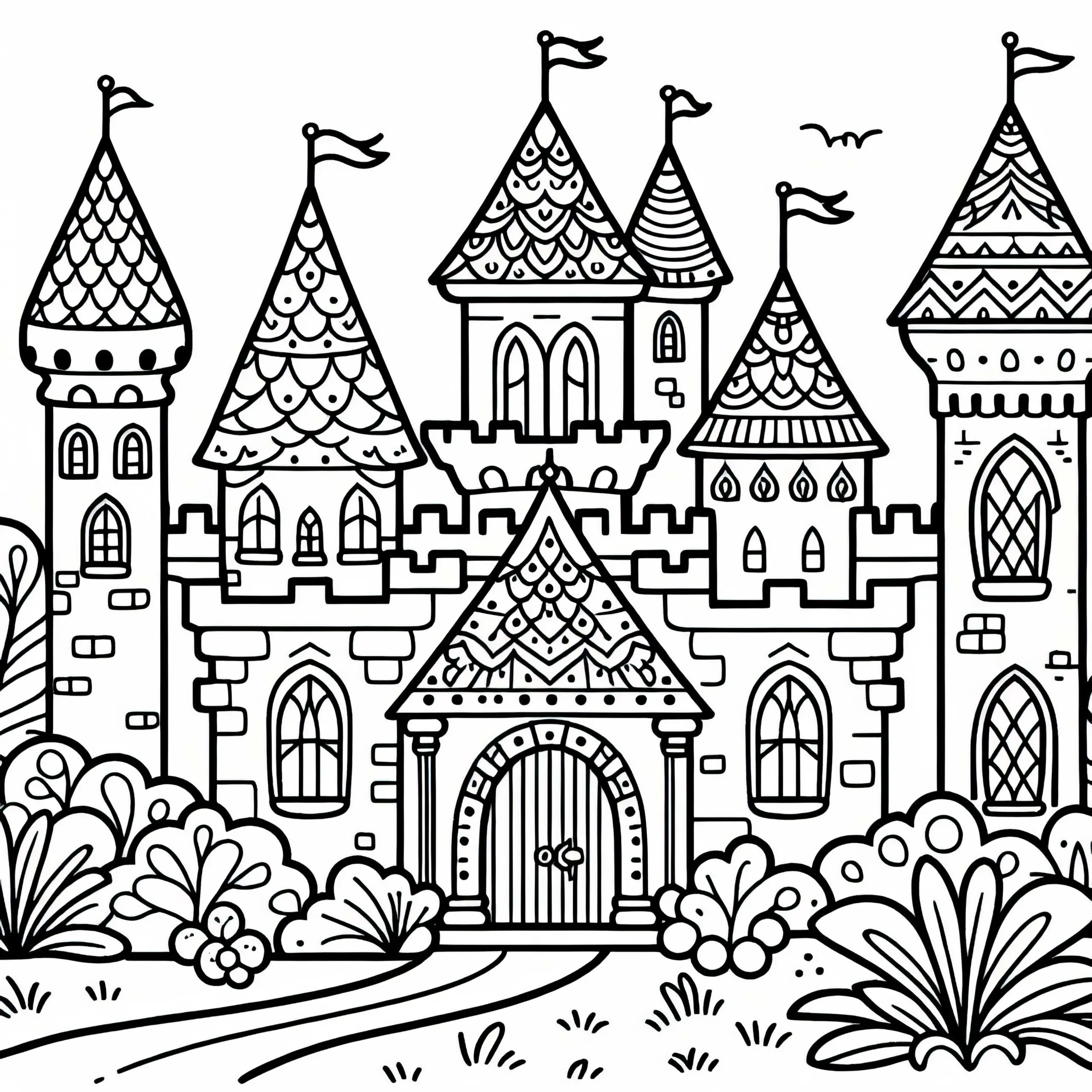 Burg Ausmalbild Kostenlos Herunterladen und Online Ausmalen