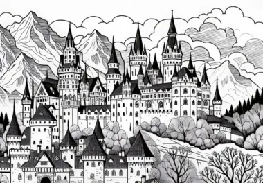 Burg Malvorlage Gratis – Kostenfreies Ausmalbild für Kleine und Große