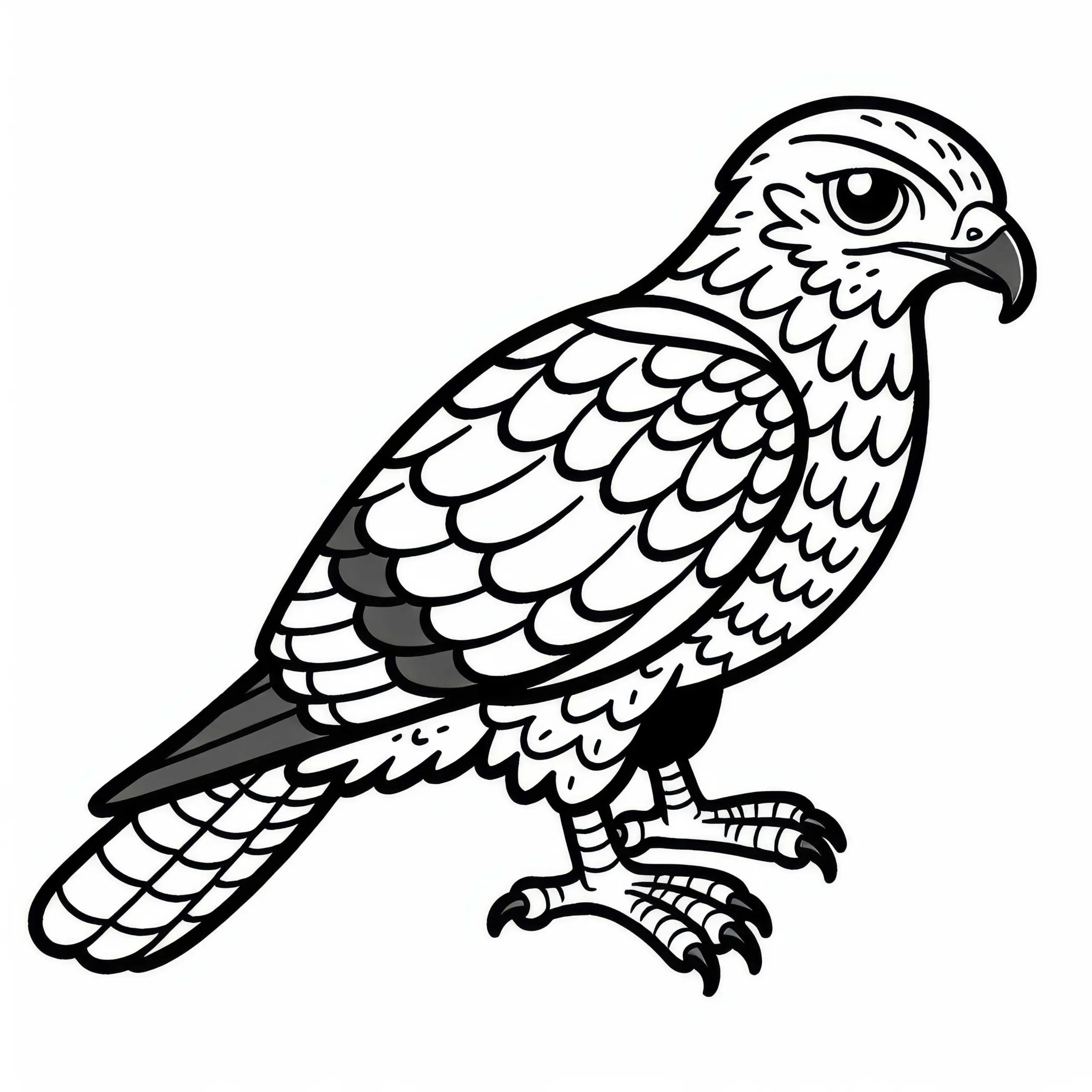 Bussard – Mäusebussard – Vogel in Europa – Malvorlage kostenlos herunterladen (Ausmalbild)