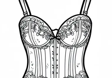 Bustier Malvorlage zur Kleidung kostenlos herunterladen