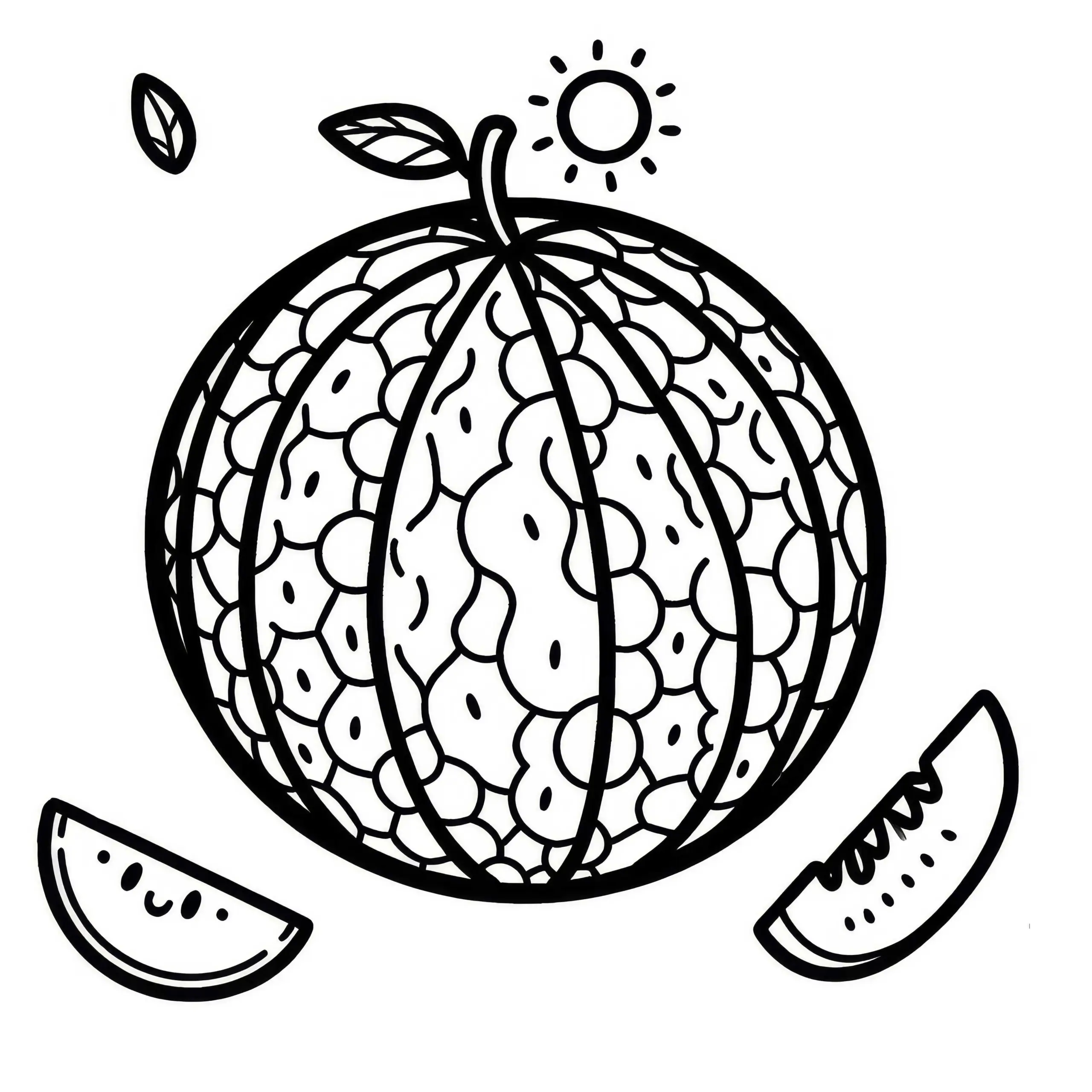 Cantaloupe Melone Ausmalbild Gratis